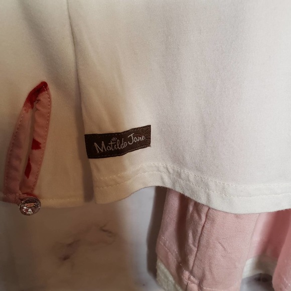 MATILDA JANE off white pink layered long sleeve sweater blouse XL - Picture 9 of 11